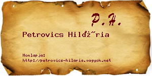 Petrovics Hilária névjegykártya